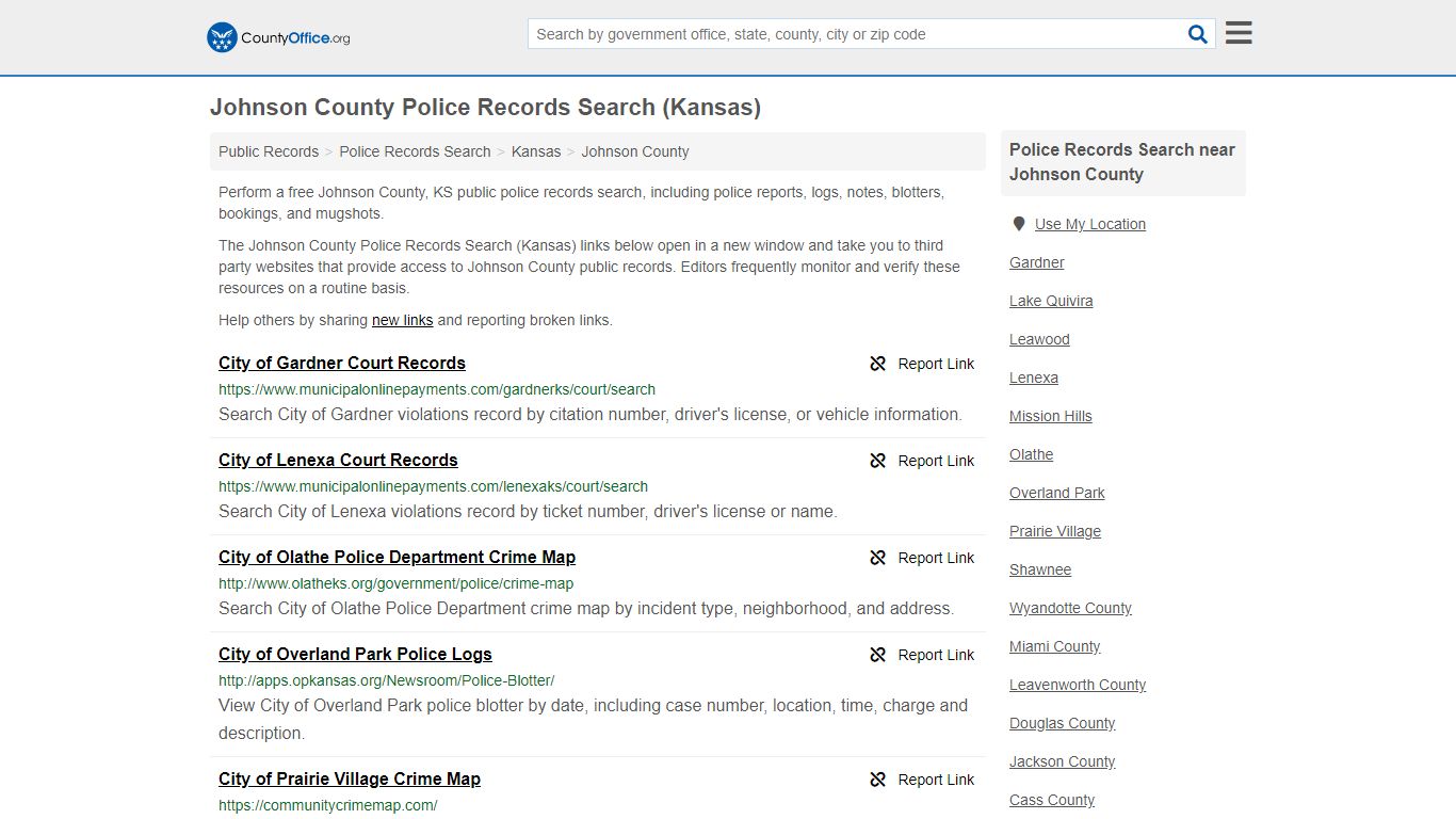 Police Records Search - Johnson County, KS (Accidents ...